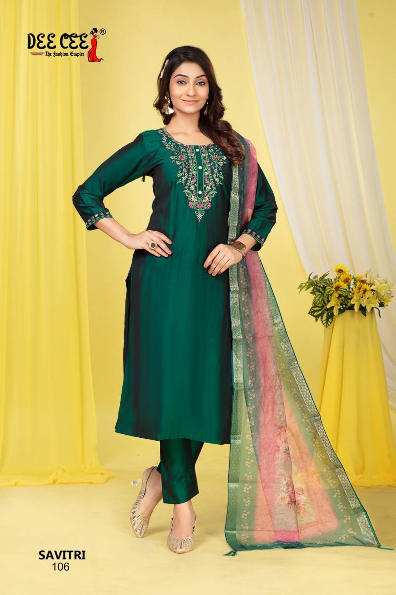 Deecee Savitri Rangila Silk Kurti Bottom With Dupatta