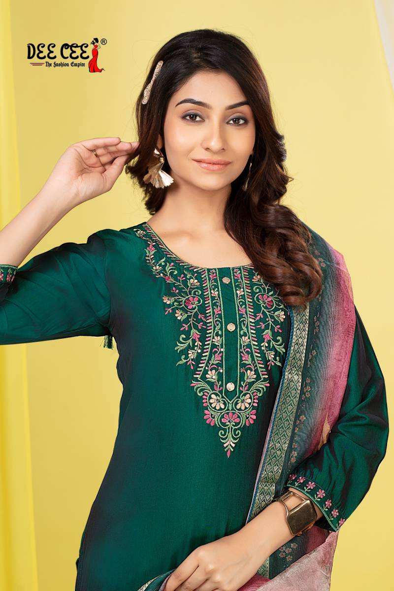 Deecee Savitri Rangila Silk Kurti Bottom With Dupatta
