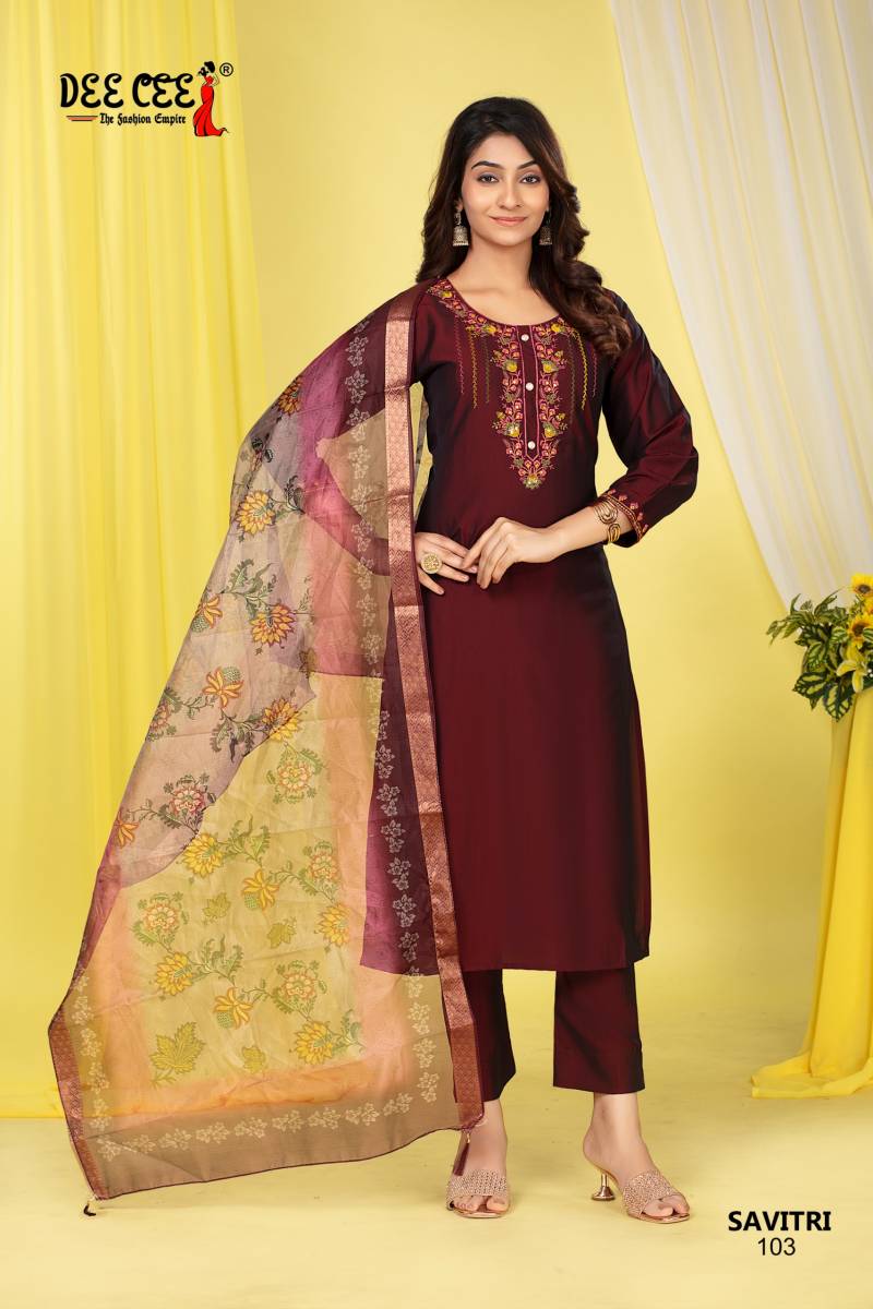 Deecee Savitri Rangila Silk Kurti Bottom With Dupatta