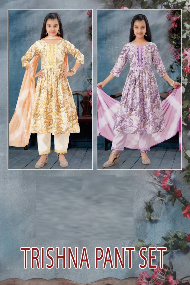 Trishna Pant Set 9097 Printed Kids Wear Collection