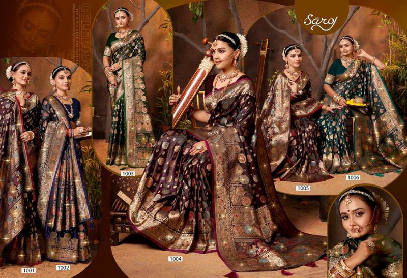 Saroj English Satin Saroski Vol 3 Satin Silk Saree Collection