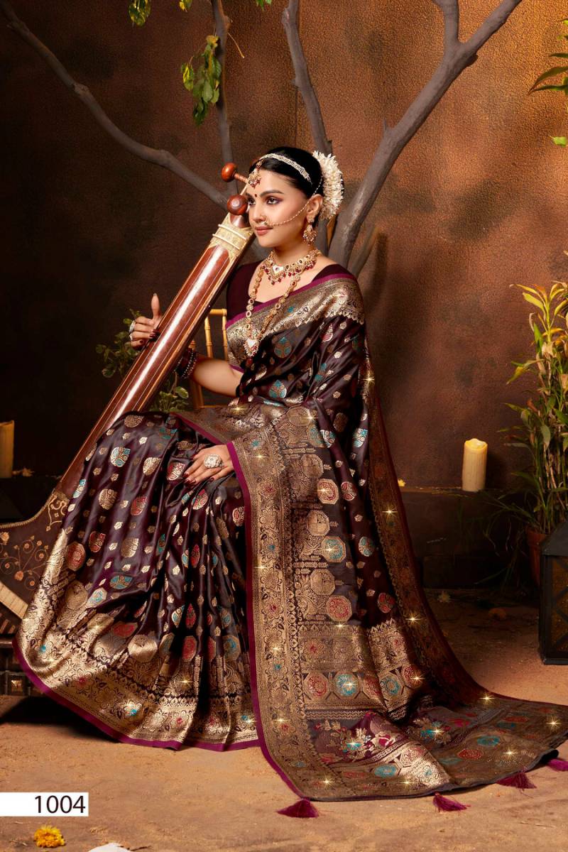Saroj English Satin Saroski Vol 3 Satin Silk Saree Collection
