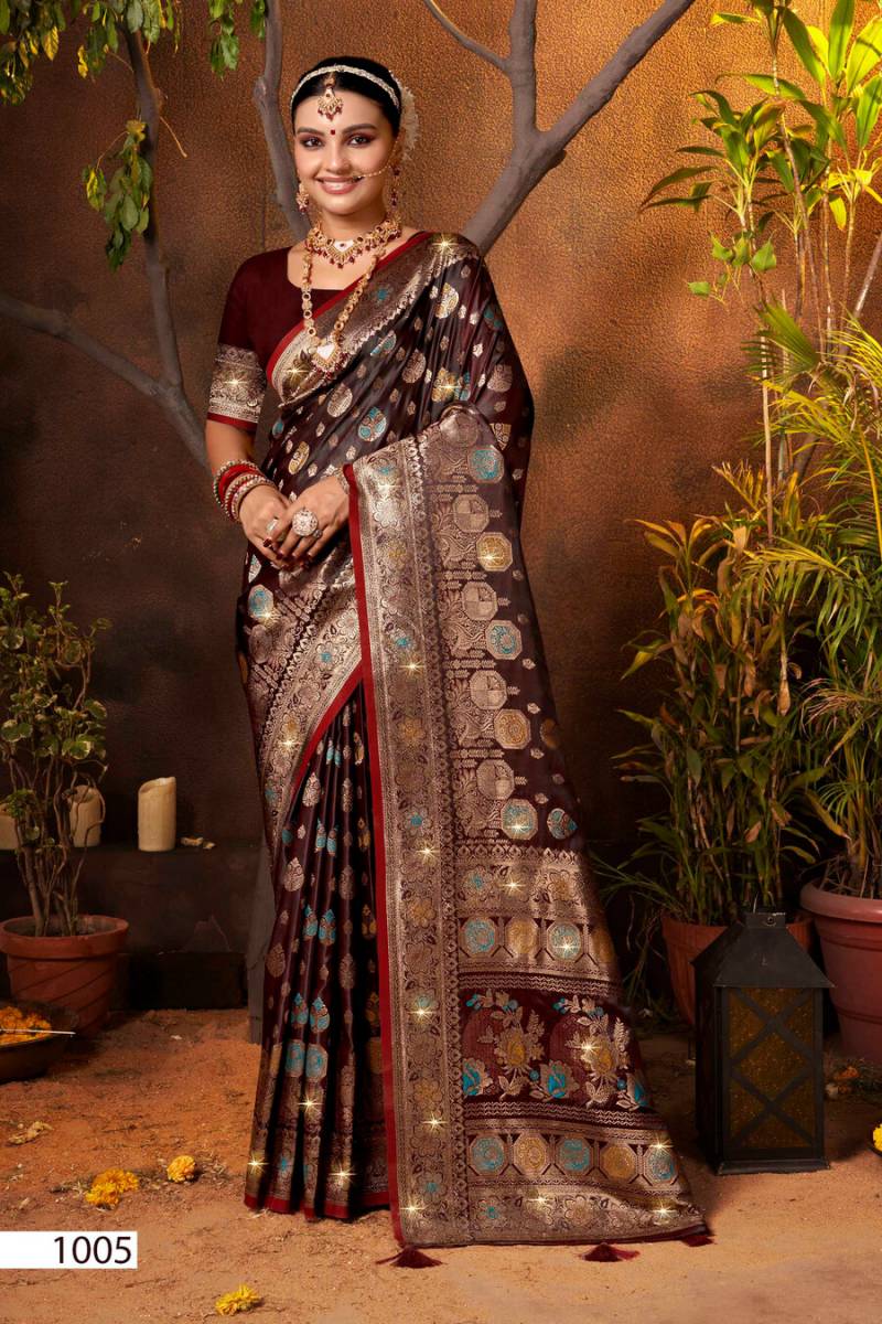 Saroj English Satin Saroski Vol 3 Satin Silk Saree Collection