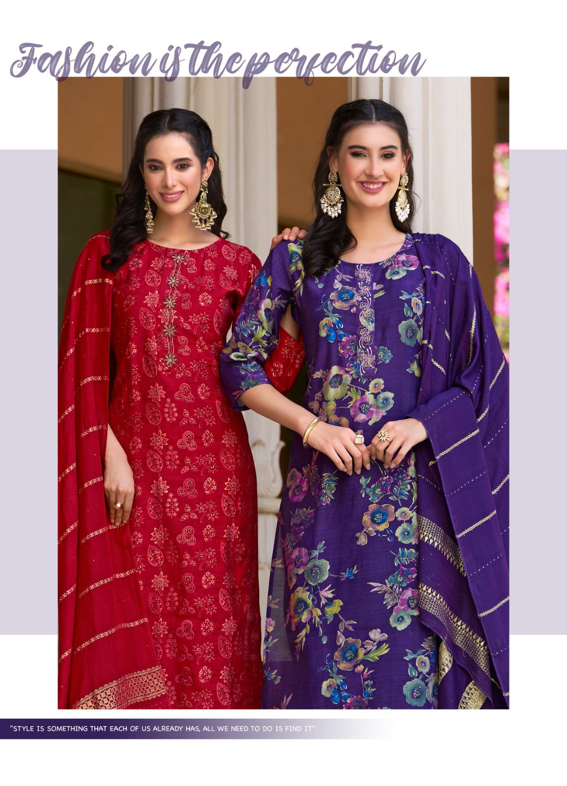 Radhika Alexa Vol 3 Vertican Silk Foil Printed Kurti Pant With Dupatta