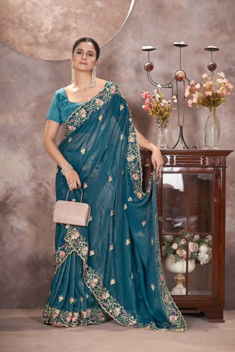 Bt 3139 Silk Embroidered Festive Wear Saree Collection
