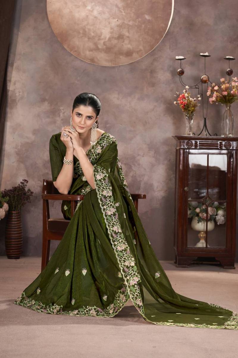 Bt 3139 Silk Embroidered Festive Wear Saree Collection