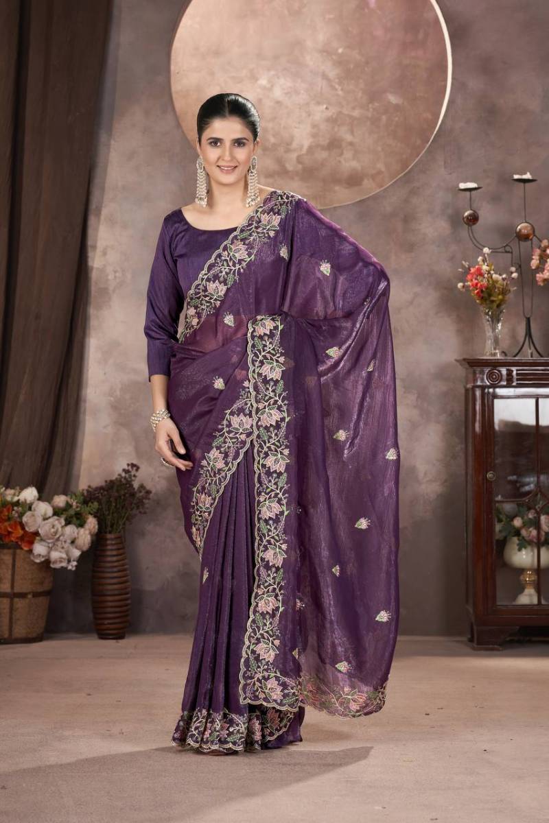 Bt 3139 Silk Embroidered Festive Wear Saree Collection
