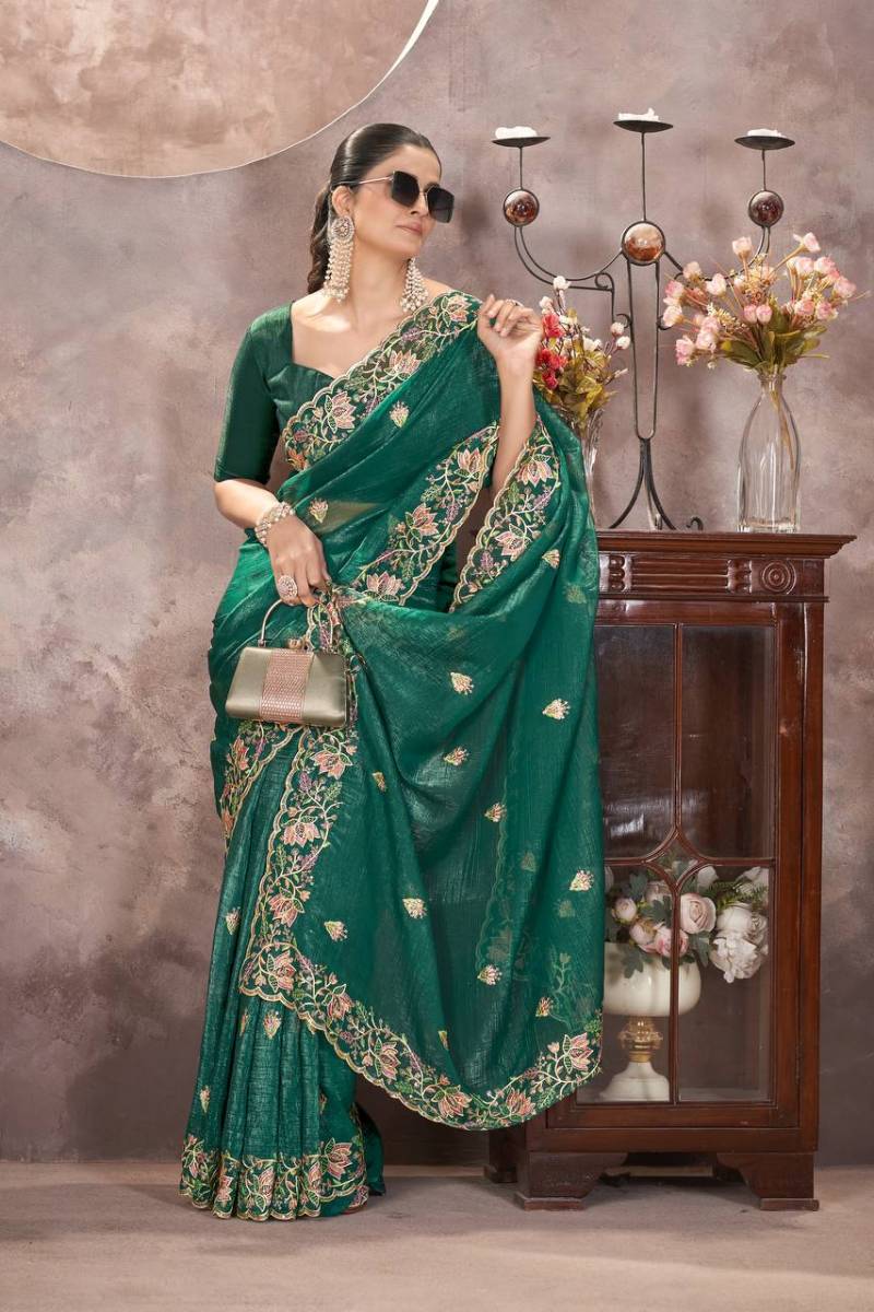 Bt 3139 Silk Embroidered Festive Wear Saree Collection