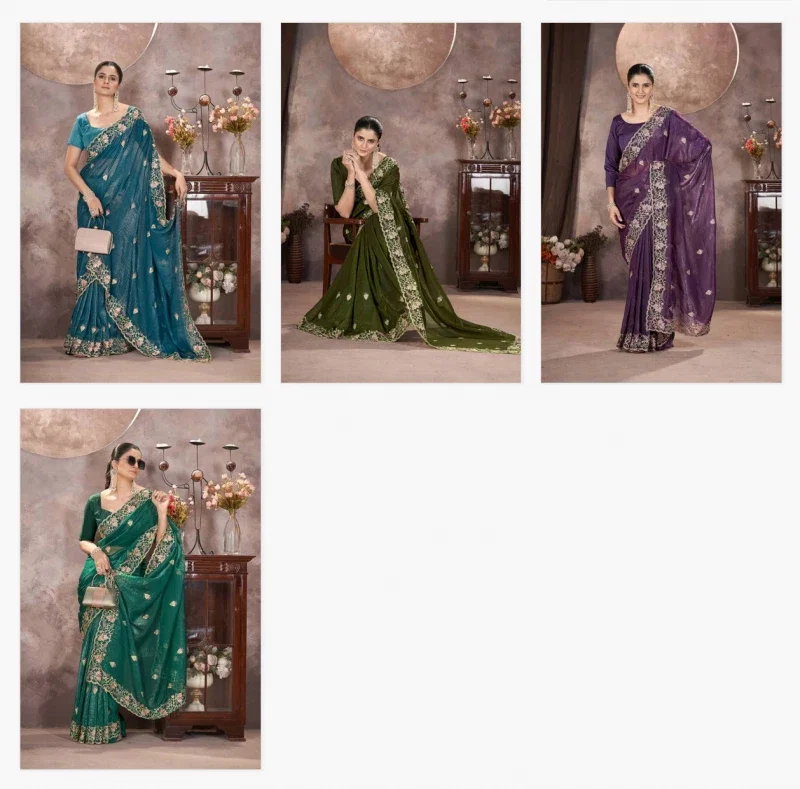 Bt 3139 Silk Embroidered Festive Wear Saree Collection