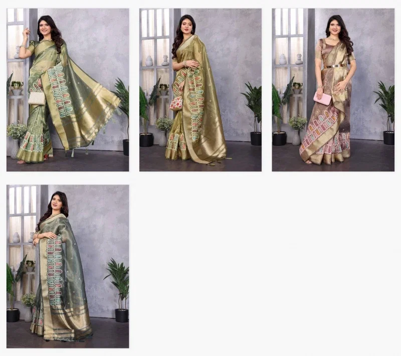 Rajwadi 01 Festive Wear Printed Khadi Cotton Saree Collection