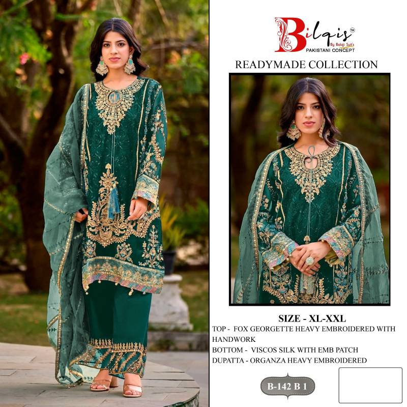 Bilqis B 142 A1 To D1 Readymade Georgette Pakistani Salwar Kameez