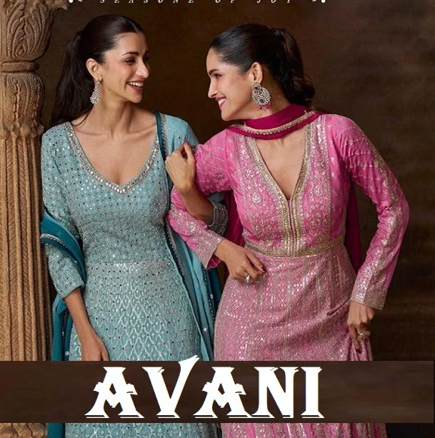 Avni Super Hit 5784 To 5786 Designer Chinon Gown With Dupatta