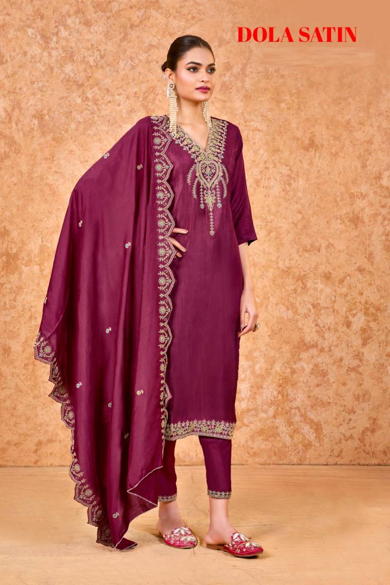 Art Riddhs Kk Dola Satin 1001 Kurti Bottom With Dupatta Collection