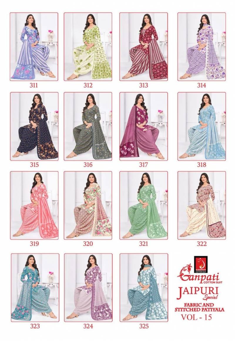 Ganpati Jaipuri Special Patiyala Vol 15 Fancy Cotton Dress Material Collection