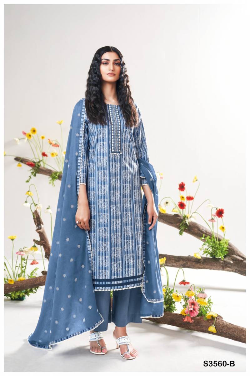 Ganga Kacey Cotton Printed Embroidered Salwar Suit Collection