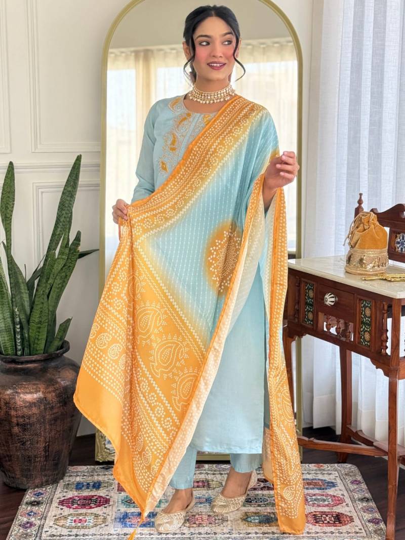 Anna 01 Chanderi Silk Kurti Bottom With Dupatta
