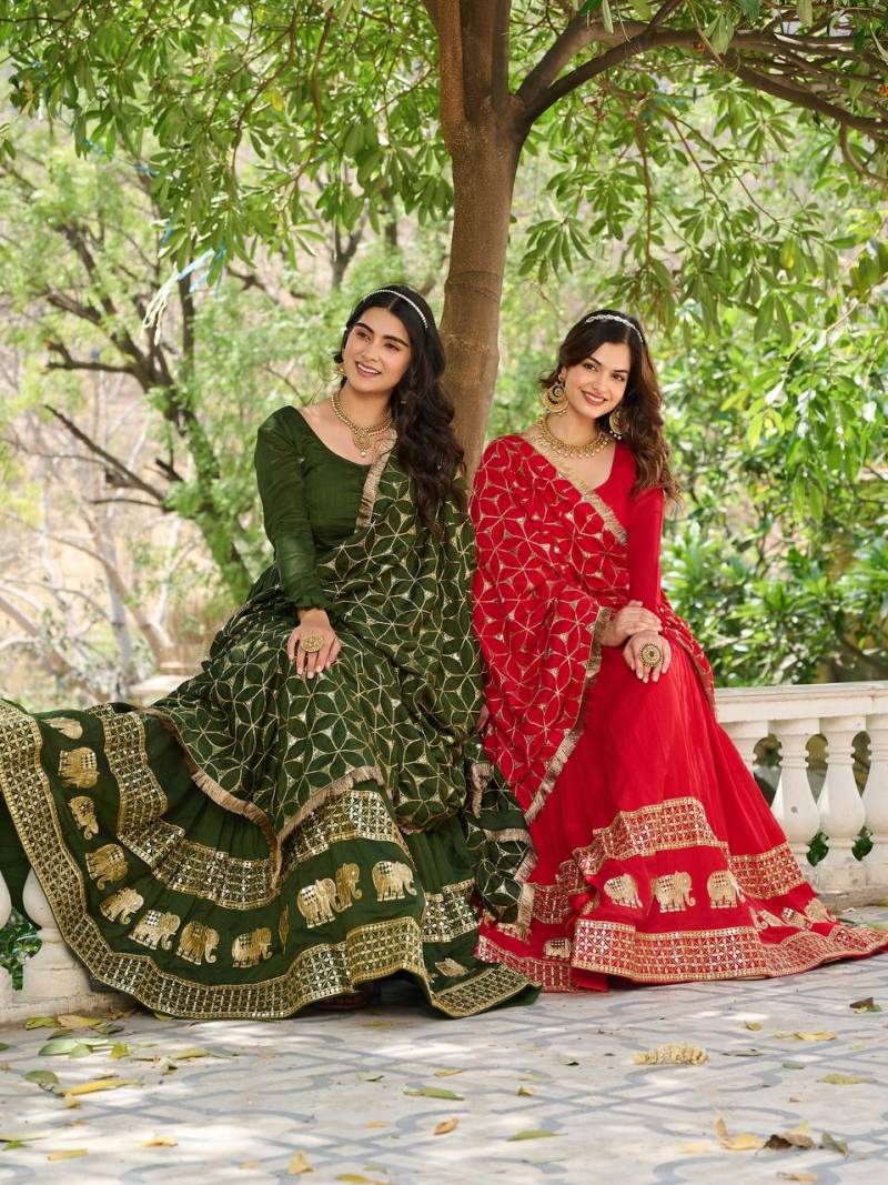 Luna Vol 55 Vichitra Silk Embroidered Gown With Dupatta Collection