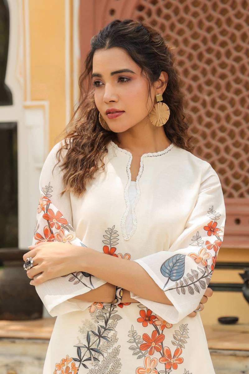 Tanyaa P 413 Cotton Fancy Printed Kurti With Bottom