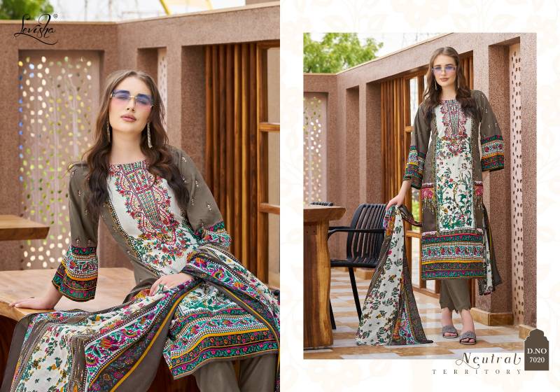 Levisha Mehnaaz Cotton Dupatta Printed Dress Material Collection
