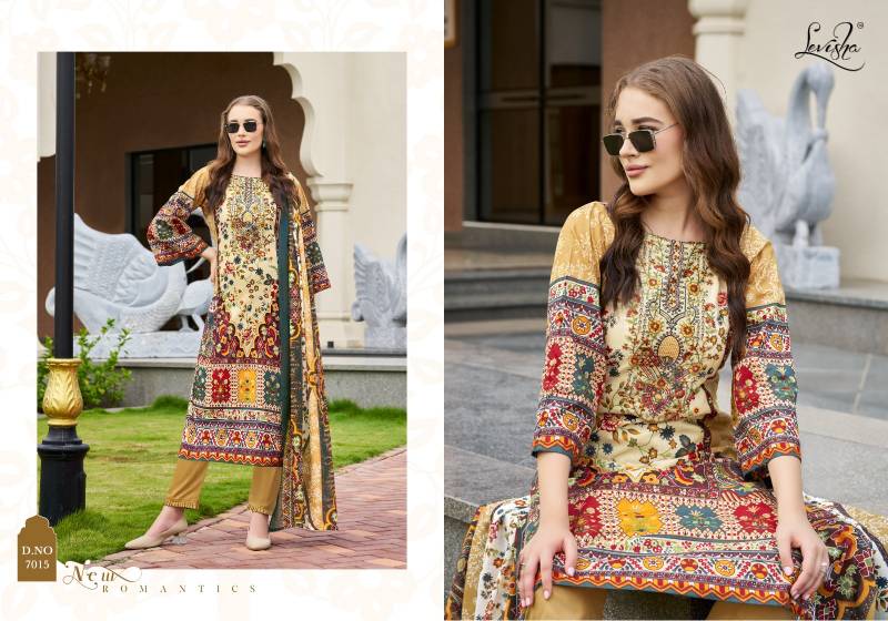 Levisha Mehnaaz Cotton Dupatta Printed Dress Material Collection
