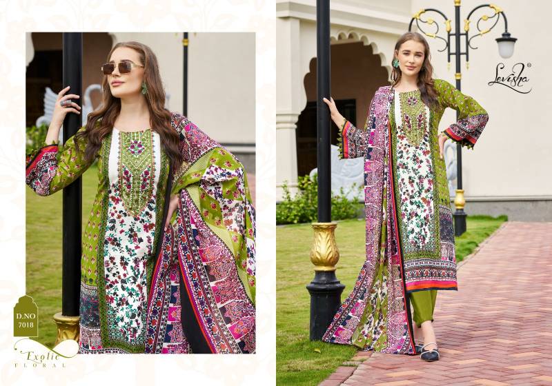 Levisha Mehnaaz Cotton Dupatta Printed Dress Material Collection