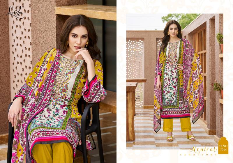 Levisha Mehnaaz Cotton Dupatta Printed Dress Material Collection