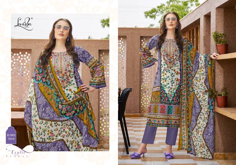 Levisha Mehnaaz Cotton Dupatta Printed Dress Material Collection