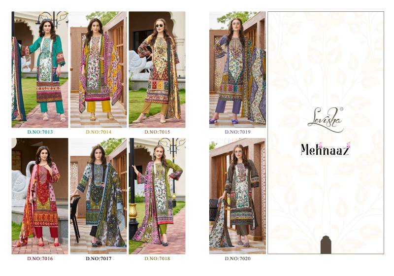 Levisha Mehnaaz Cotton Dupatta Printed Dress Material Collection