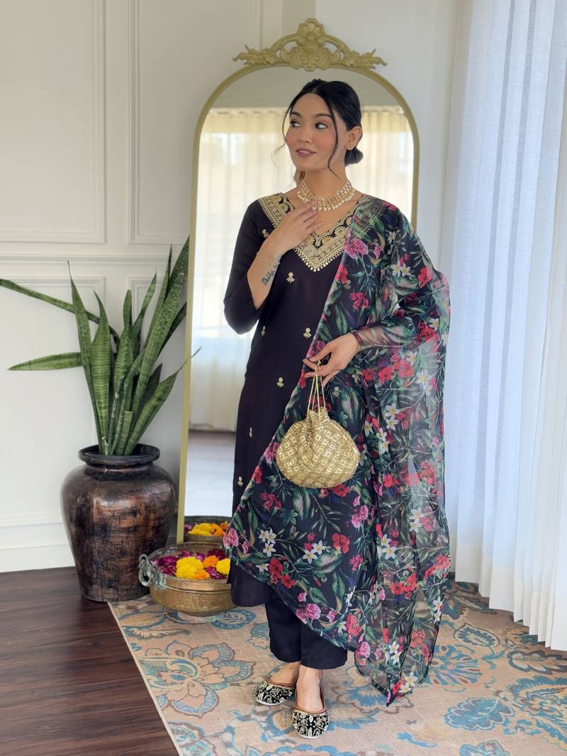 Vx 115 Viscose Slub Kurti Bottom With Dupatta Collection