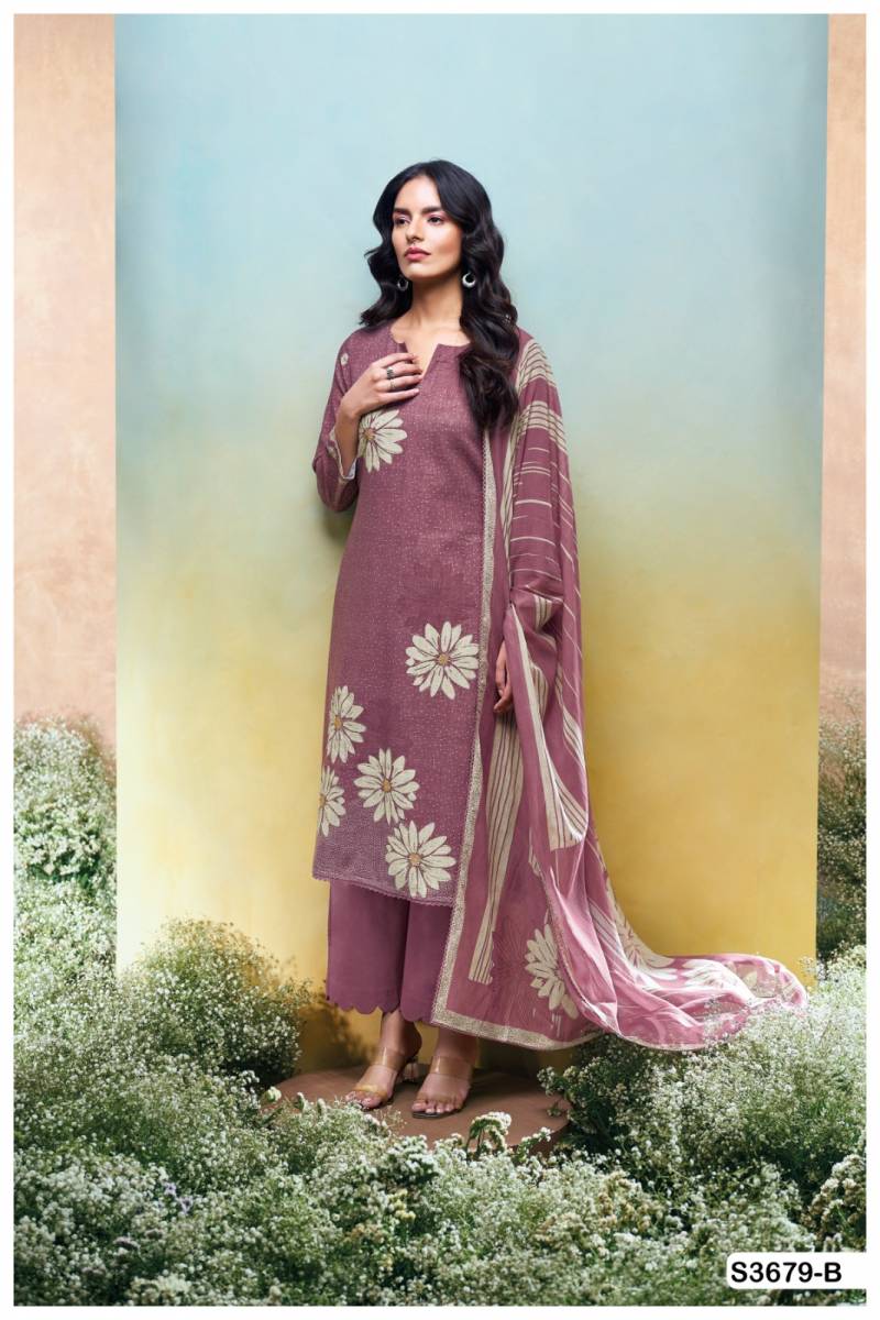 Ganga Kalani Cotton Linen Printed Embroidered Salwar Suit