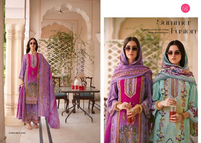Belliza Shaheen Vol 5 Viscose Rayon Digital Printed Dress Material