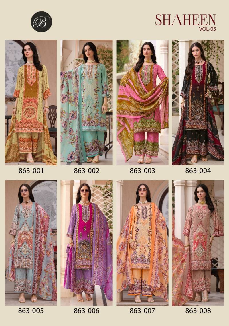 Belliza Shaheen Vol 5 Viscose Rayon Digital Printed Dress Material