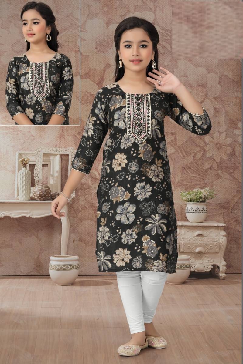 Veda Kurti 9037 Vatican Printed Kids Kurti Collection