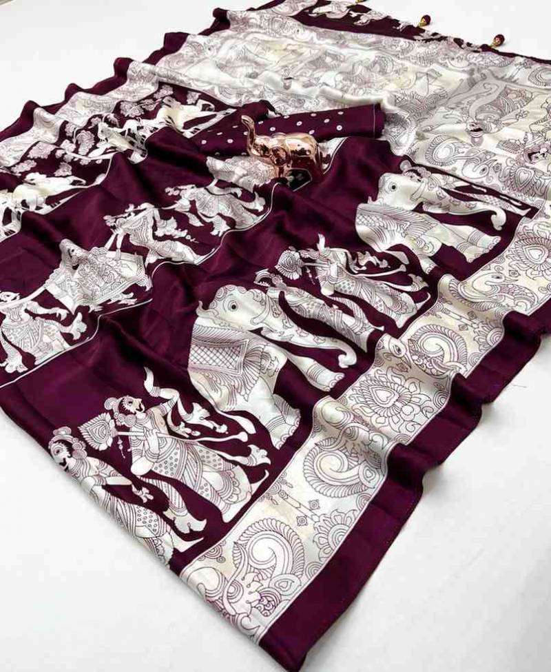 Kc 8003 Kutchi Ajrakh Semi Gaji Soft Silk Saree