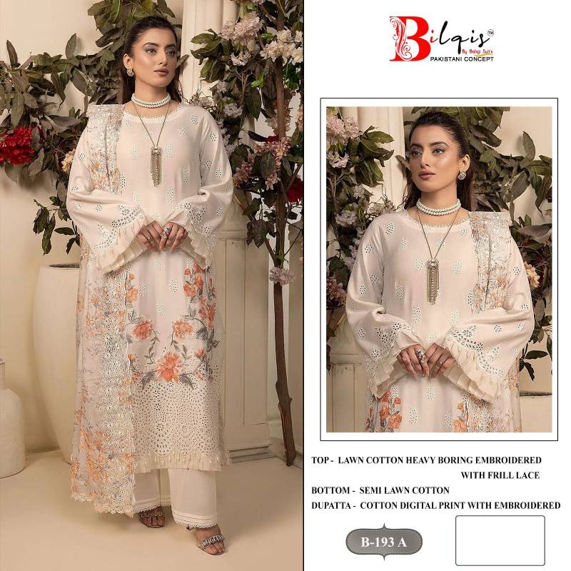 Bilqis B 193 Lawn Cotton Pakistani Salwar Kameez Collection