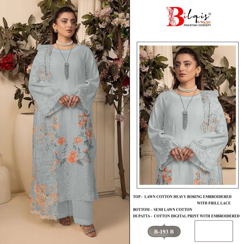 Bilqis B 193 Lawn Cotton Pakistani Salwar Kameez Collection