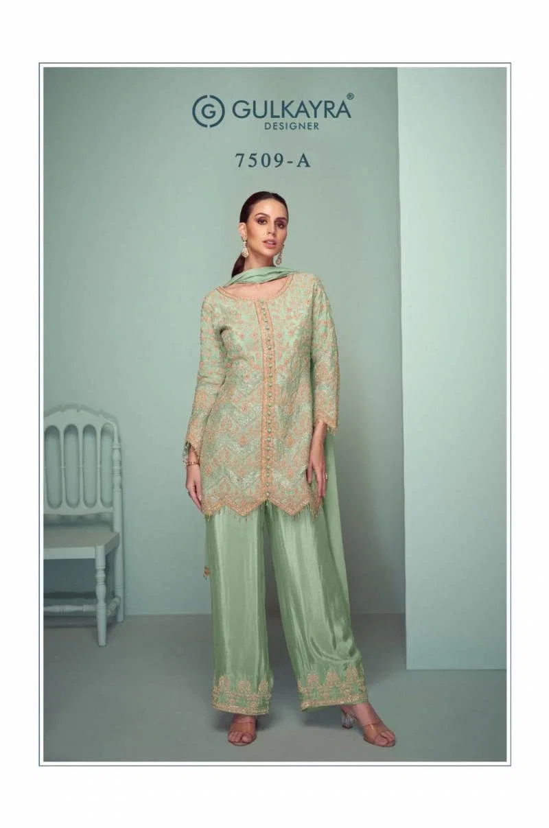 Gulkayra Crown Platinum Chinon Designer Salwar Kameez Collection