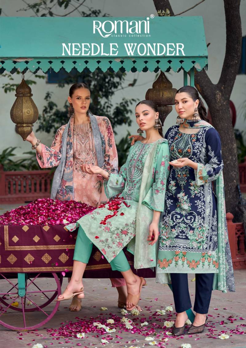 Romani Needle Wonder Soft Cotton Digital Printed Dress Material