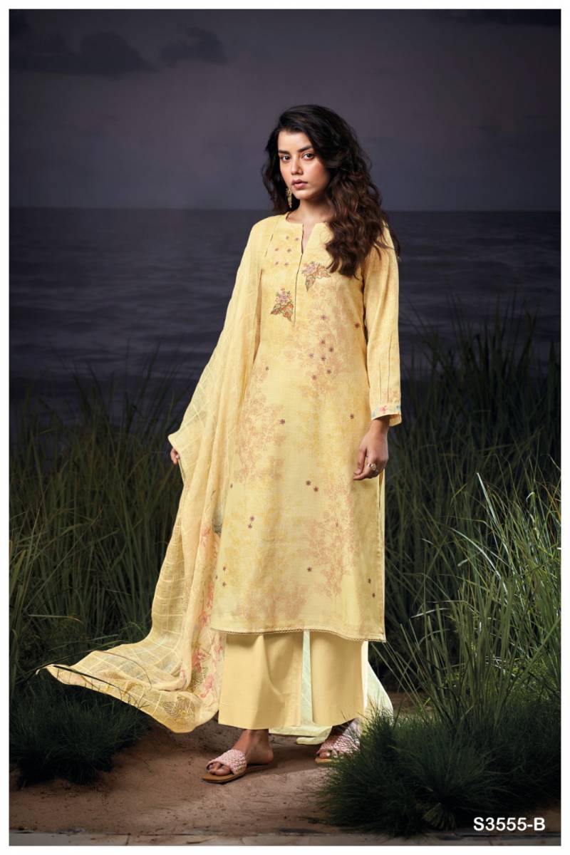Ganga Evanna Cotton Linen Printed Embroidered Salwar Suit
