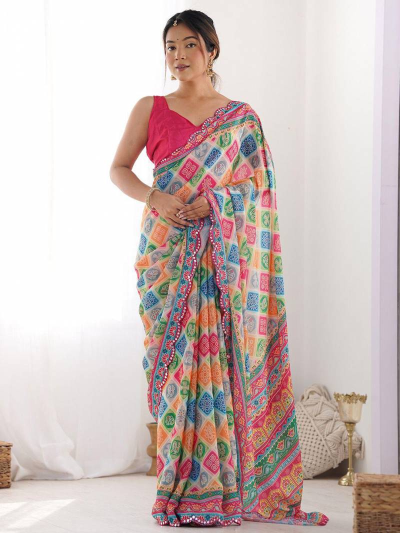 Bt 7100 Beautiful Georgette Digital Printed Saree