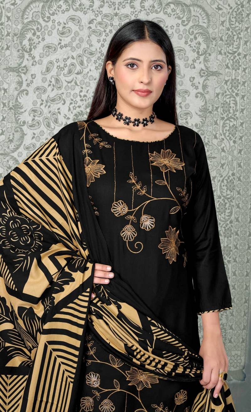 Jt Gold Vol 3 Rayon Embroidery Work Dress Material Collection