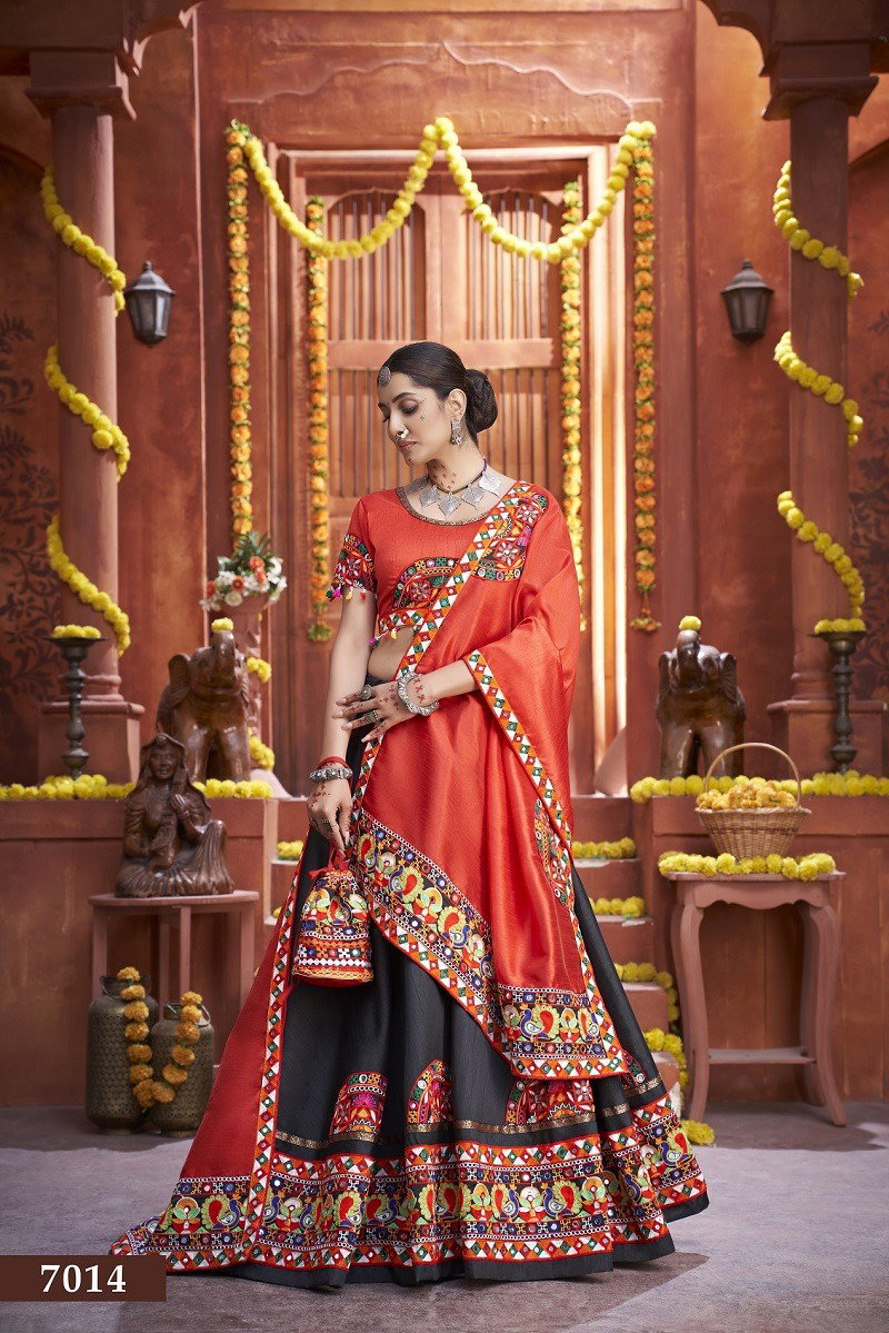Aawiya Rajwadi Vol 3 D no. 7014 Art Silk Traditional Look Lehenga Choli