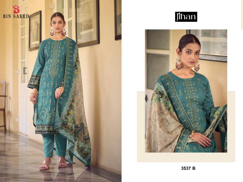 Jihan 3537 Lawn Printed Embroidered Dress Material Collection