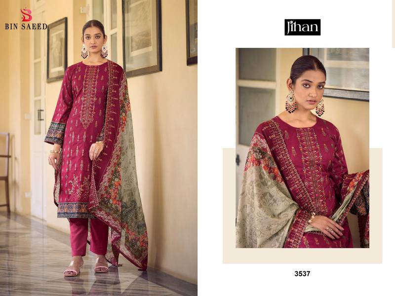 Jihan 3537 Lawn Printed Embroidered Dress Material Collection