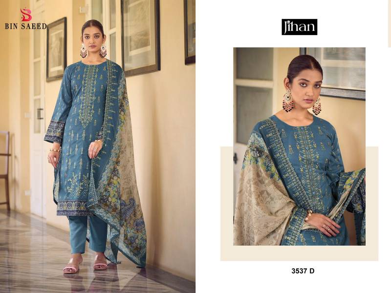 Jihan 3537 Lawn Printed Embroidered Dress Material Collection