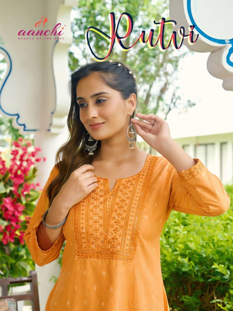 Aanchi Rutvi Fancy Embroidery Short Tops Collection
