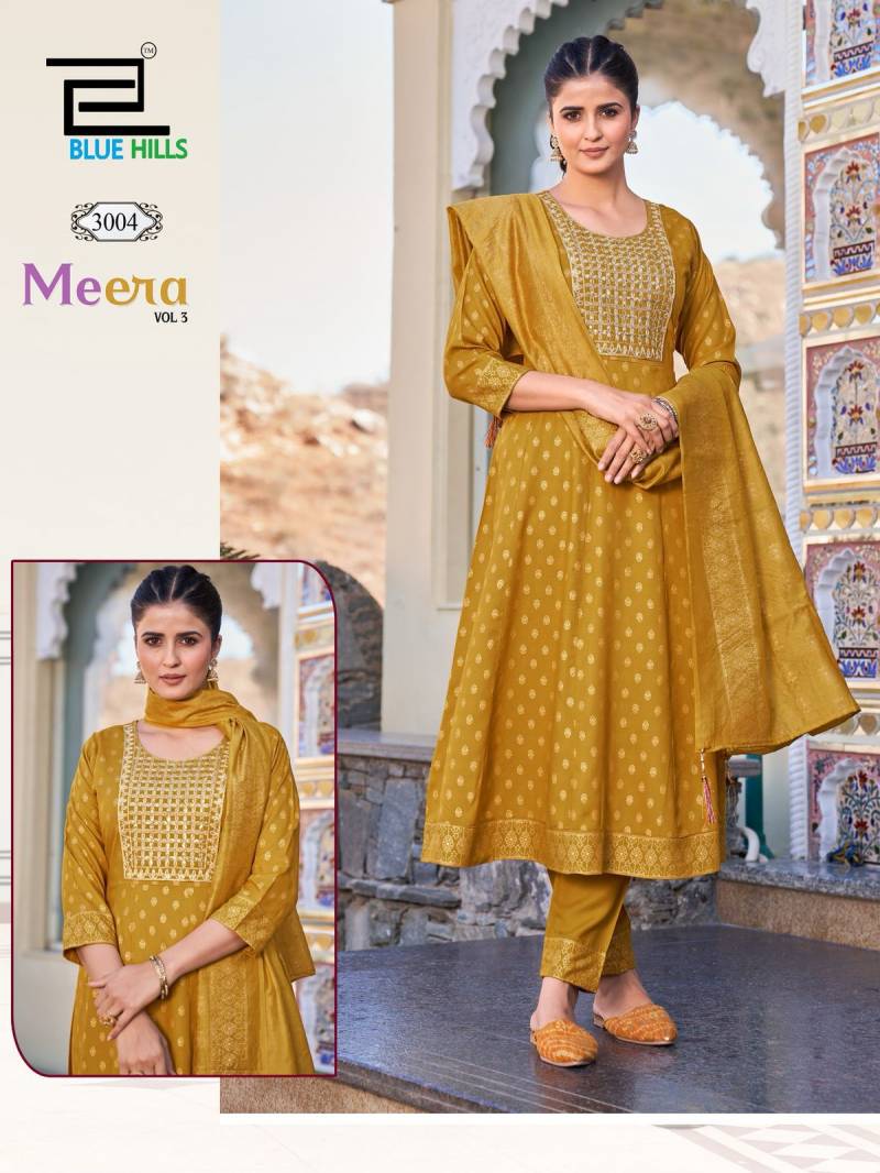 Blue Hills Meera Nx Vol 3 Rayon Foil Kurti Bottom With Dupatta