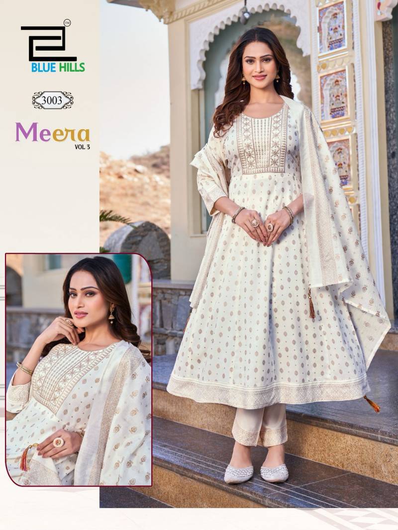 Blue Hills Meera Nx Vol 3 Rayon Foil Kurti Bottom With Dupatta
