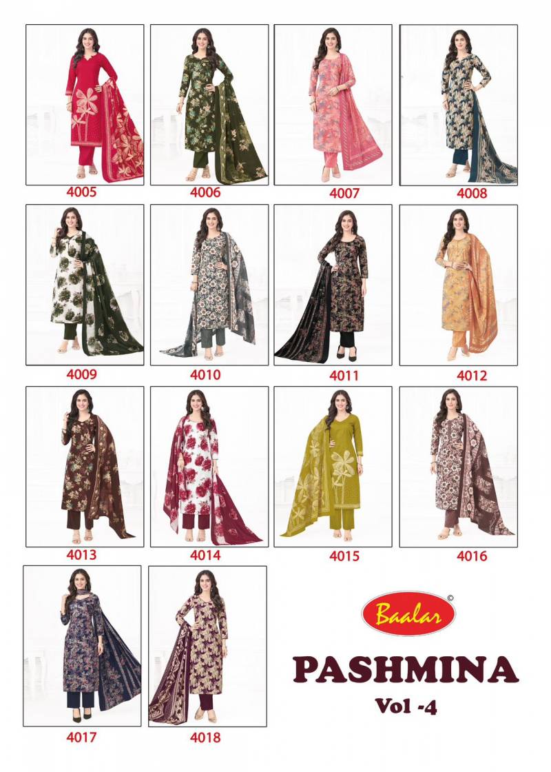 Baalar Pashmina Vol 4 Lawn Cotton Printed Dress Material