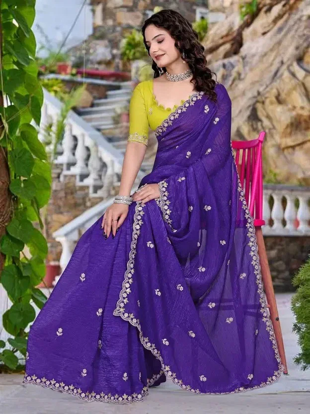 Crunchy 01 Jimmy Choo With Work Saree Collection